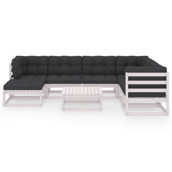 8-tlg. Garten-Lounge-Set mit Kissen Massivholz Kiefer