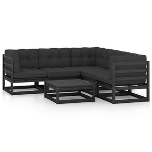 vidaXL Salon de jardin 6 pcs avec coussins Bois de pin massif