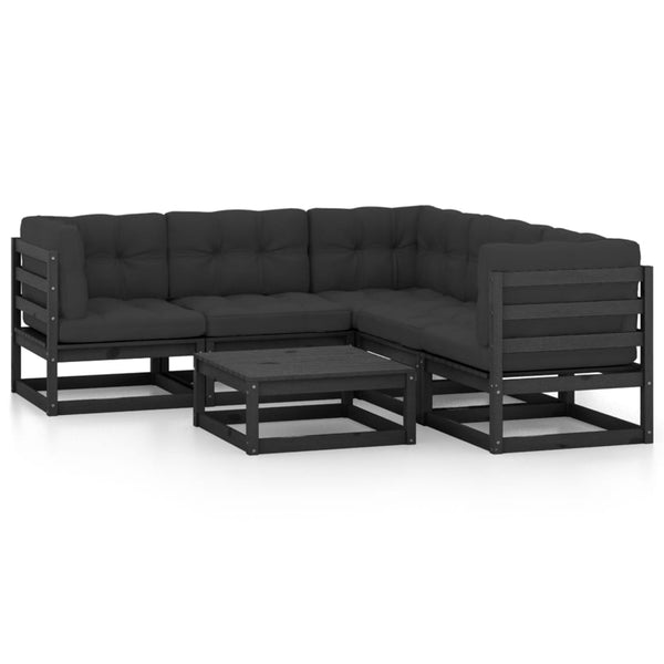 vidaXL Salon de jardin 6 pcs avec coussins Bois de pin massif