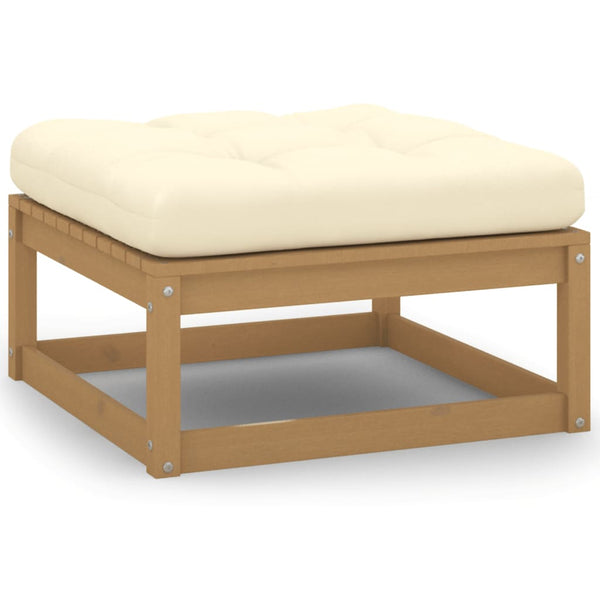 vidaXL Ensemble de mobilier de jardin 10 pièces avec coussins, bois de pin massif marron miel
