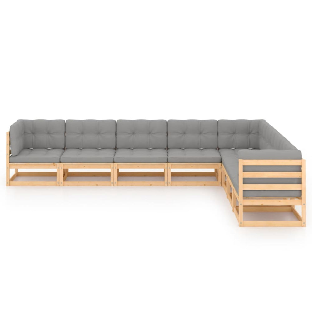 vidaXL 8-piece Garden Lounge Set with Cushions Solid Pine Wood