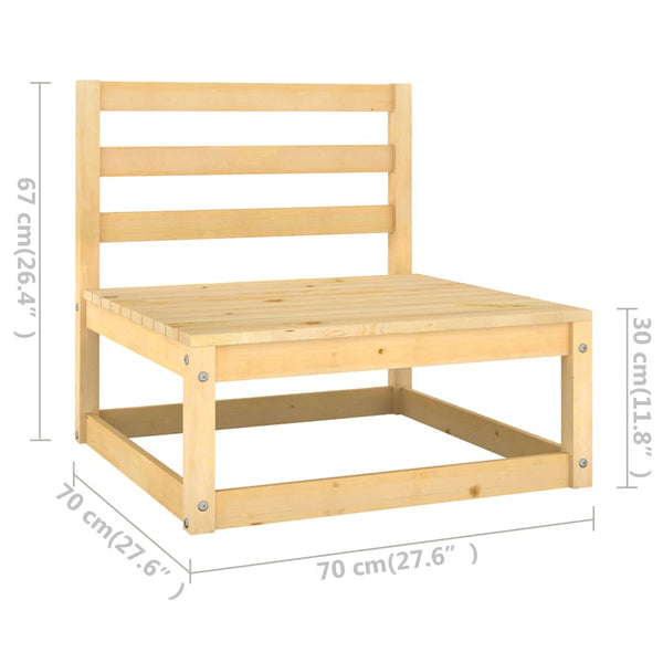 12-tlg. Garten-Lounge-Set mit Kissen Kiefer Massivholz