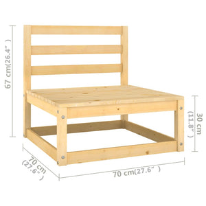 6-tlg. Garten-Lounge-Set mit Kissen Massivholz Kiefer