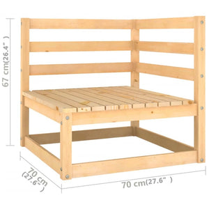 8-tlg. Garten-Lounge-Set mit Kissen Massivholz Kiefer