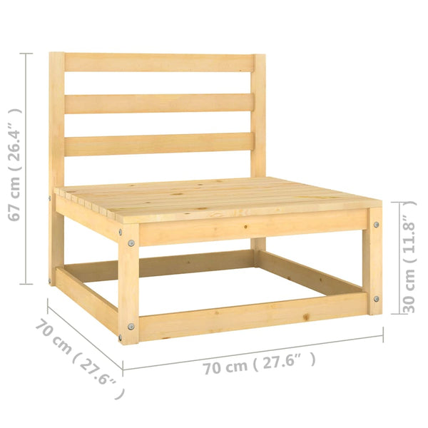 6-tlg. Garten-Lounge-Set mit Kissen Massivholz Kiefer