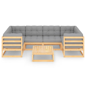 7-tlg. Garten-Lounge-Set mit Kissen Massivholz Kiefer