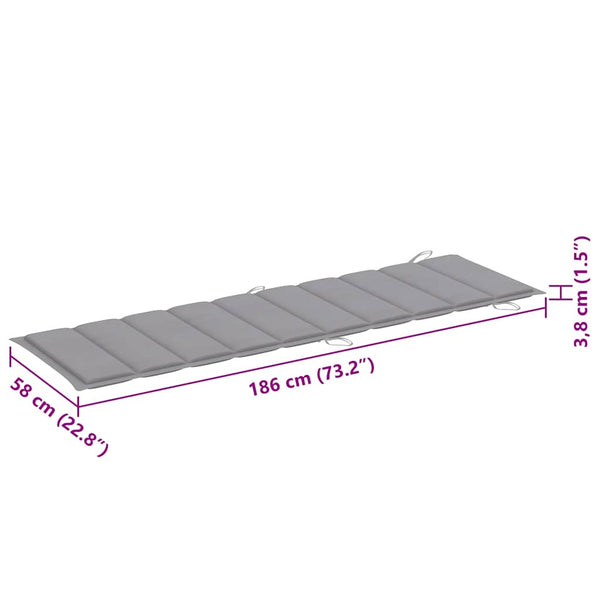 Sonnenliegen 2 Stk. mit Auflagen Massivholz Akazie