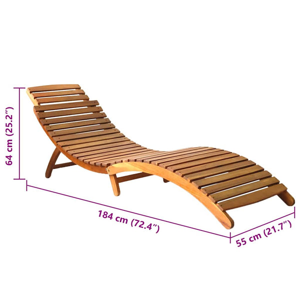 Sonnenliegen 2 Stk. mit Tisch und Auflagen Massivholz Akazie