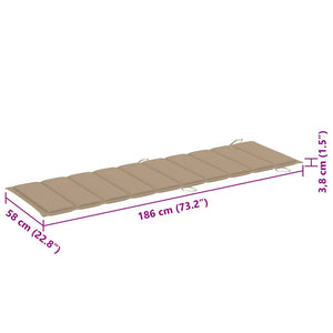 Sonnenliegen 2 Stk. mit Tisch und Auflagen Massivholz Akazie