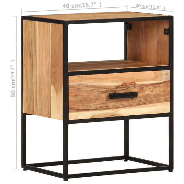 Akazie Nachttisch Massivholz 40x30x50 cm