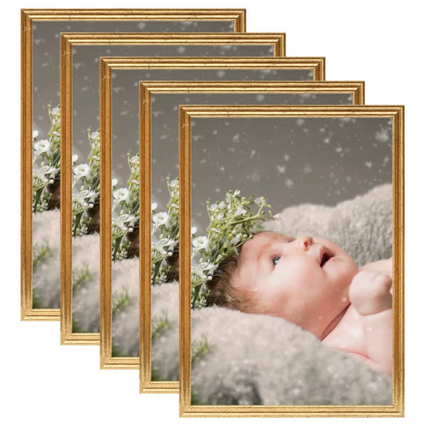 Goldene Bilderrahmen Collage, 5er Set, 15x21 cm