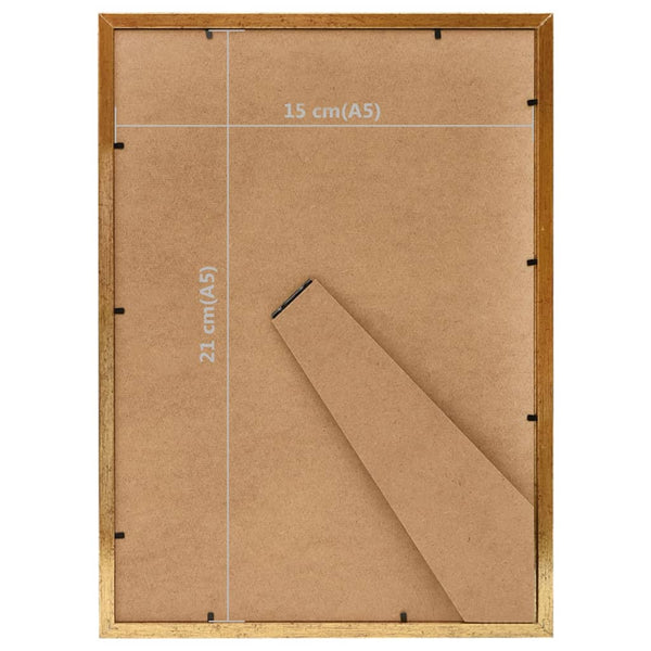 Goldene Bilderrahmen Collage, 5er Set, 15x21 cm