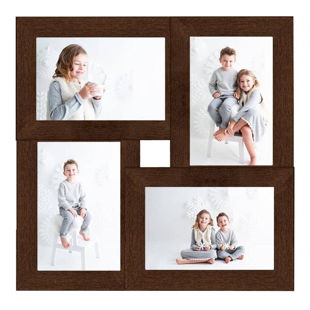 Collage Bilderrahmen Dunkelbraun für 4 Fotos