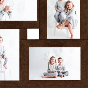 Collage Bilderrahmen Dunkelbraun für 4 Fotos