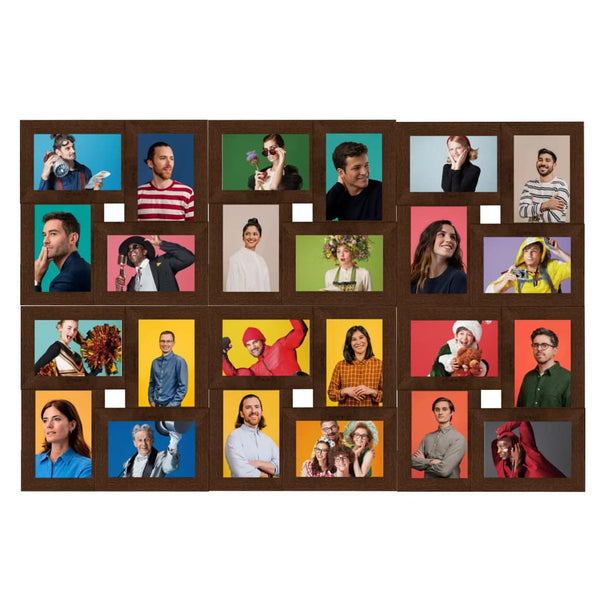 Collage Bilderrahmen Dunkelbraun für 24 Fotos