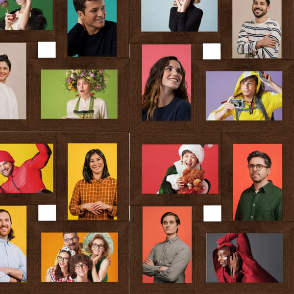 Collage Bilderrahmen Dunkelbraun für 24 Fotos