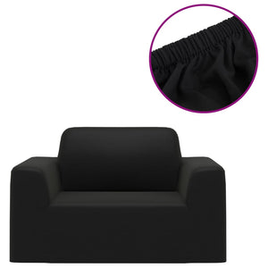 vidaXL Housse de canapé extensible Jersey polyester Noir