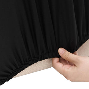 vidaXL Housse de canapé extensible Jersey polyester Noir