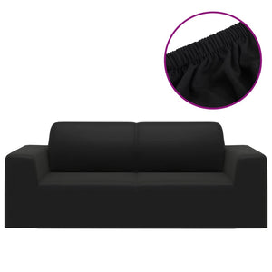 Schwarze Stretch Sofahusse 2-Sitzer