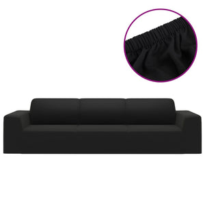 Schwarze Stretch Sofahusse 4-Sitzer