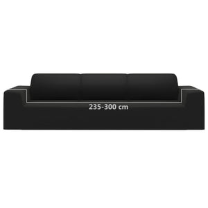 Schwarze Stretch Sofahusse 4-Sitzer