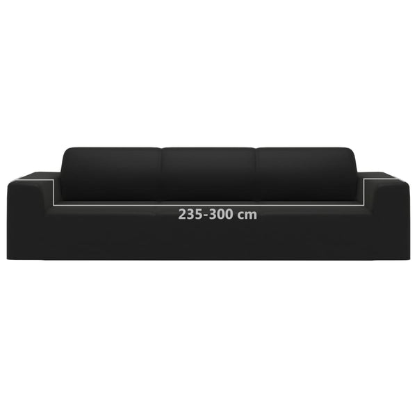 Schwarze Stretch Sofahusse 4-Sitzer