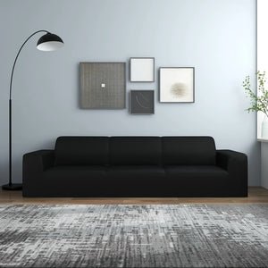 Schwarze Stretch Sofahusse 4-Sitzer