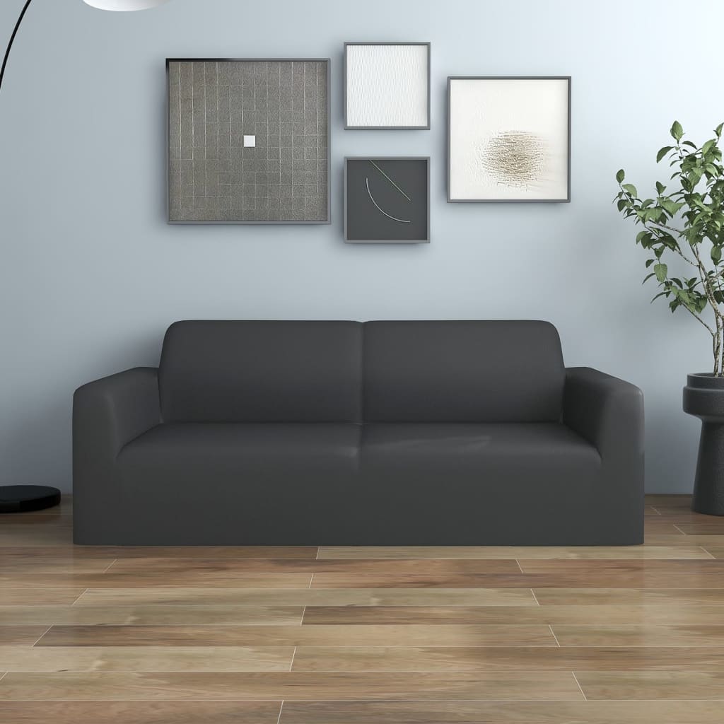 Stretch Sofahusse 2-Sitzer Anthrazit
