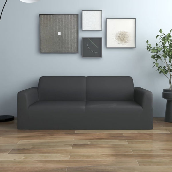 Stretch Sofahusse 2-Sitzer Anthrazit