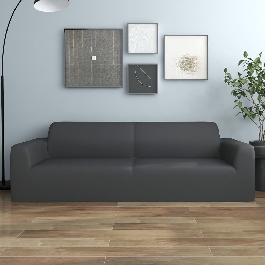 Stretch Sofahusse 3-Sitzer Anthrazit
