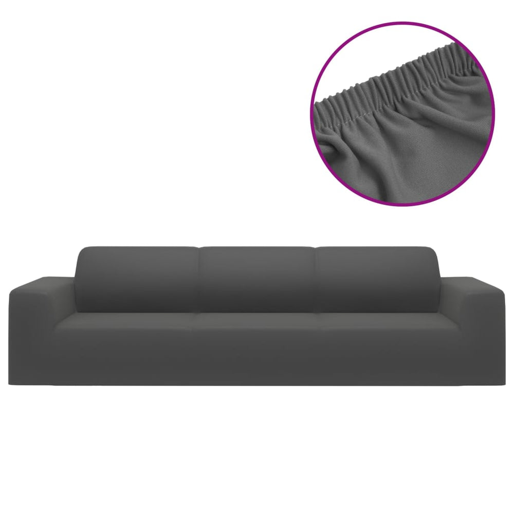Anthrazit Sofahusse 4-Sitzer Stretch