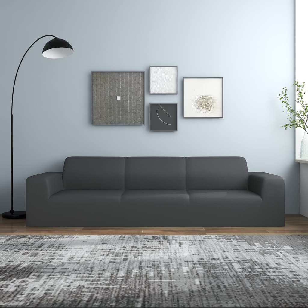 Anthrazit Sofahusse 4-Sitzer Stretch