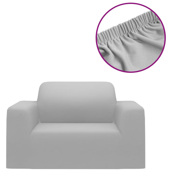 Graue Stretch Sofahusse Polyester Jersey