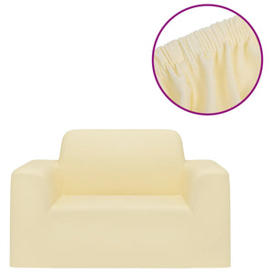 Creme Stretch Sofahusse Polyester-Jersey