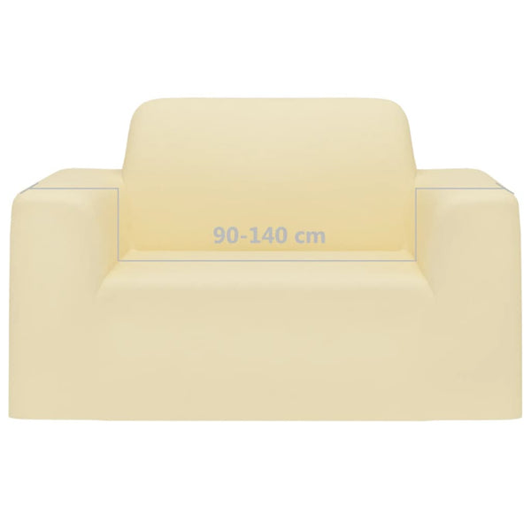 Creme Stretch Sofahusse Polyester-Jersey