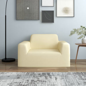 Creme Stretch Sofahusse Polyester-Jersey