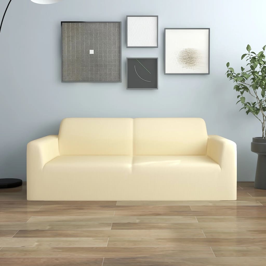 Stretch Sofahusse 2-Sitzer Creme