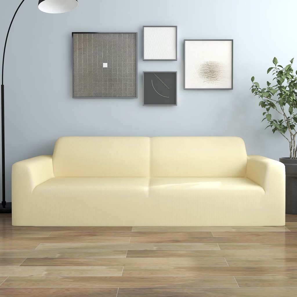 Stretch Sofahusse 3-Sitzer Creme