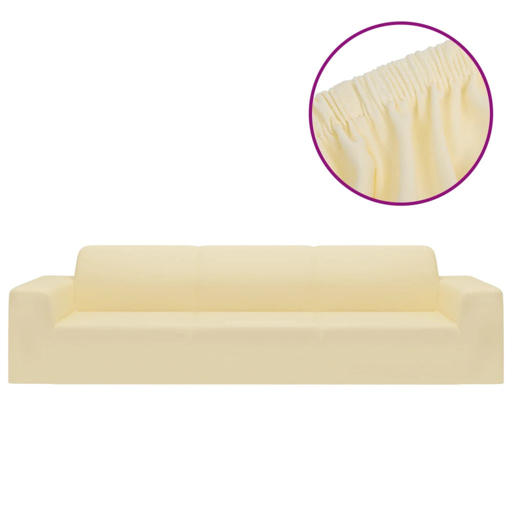 Stretch Sofahusse 4-Sitzer Creme