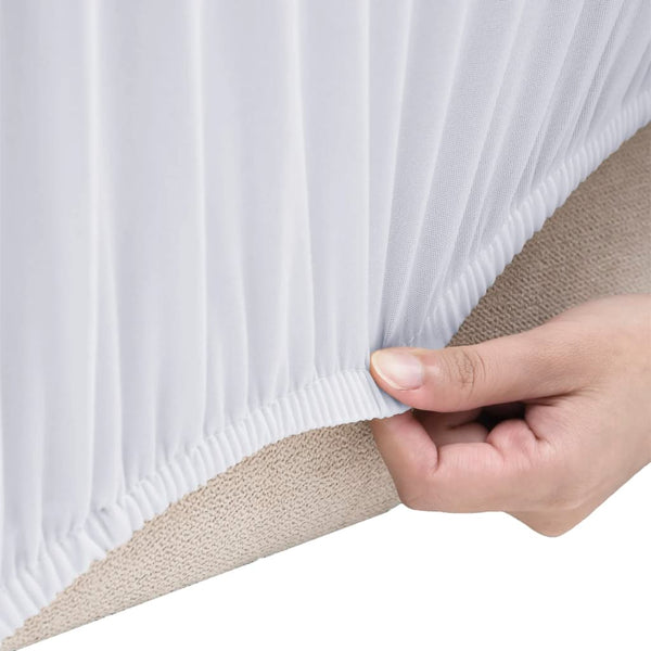 Weiße Stretch-Sofahusse aus Polyester-Jersey