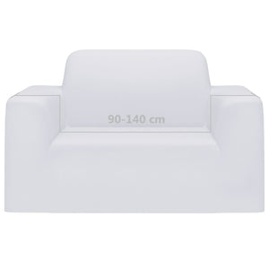 Weiße Stretch-Sofahusse aus Polyester-Jersey
