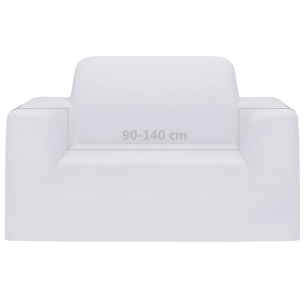 Weiße Stretch-Sofahusse aus Polyester-Jersey
