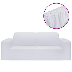 Weiße Stretch Sofahusse 2-Sitzer