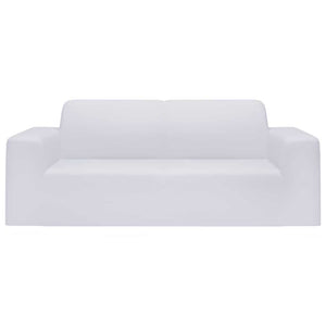 Weiße Stretch Sofahusse 2-Sitzer