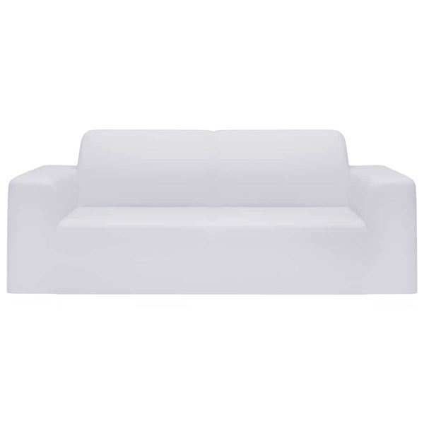 Weiße Stretch Sofahusse 2-Sitzer