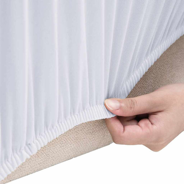 Weiße Stretch Sofahusse 2-Sitzer