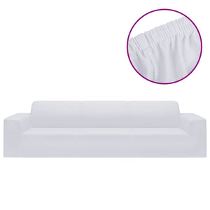 Weiße Stretch Sofahusse 4-Sitzer