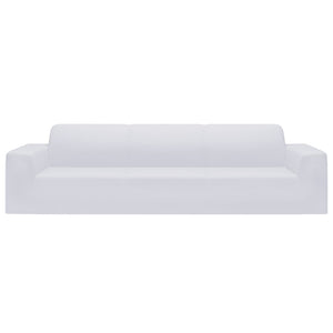 Weiße Stretch Sofahusse 4-Sitzer