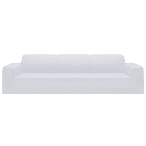 Weiße Stretch Sofahusse 4-Sitzer