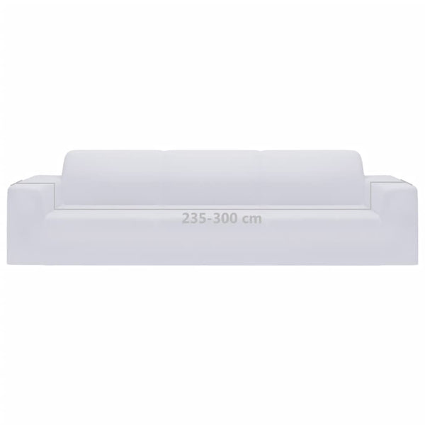 Weiße Stretch Sofahusse 4-Sitzer